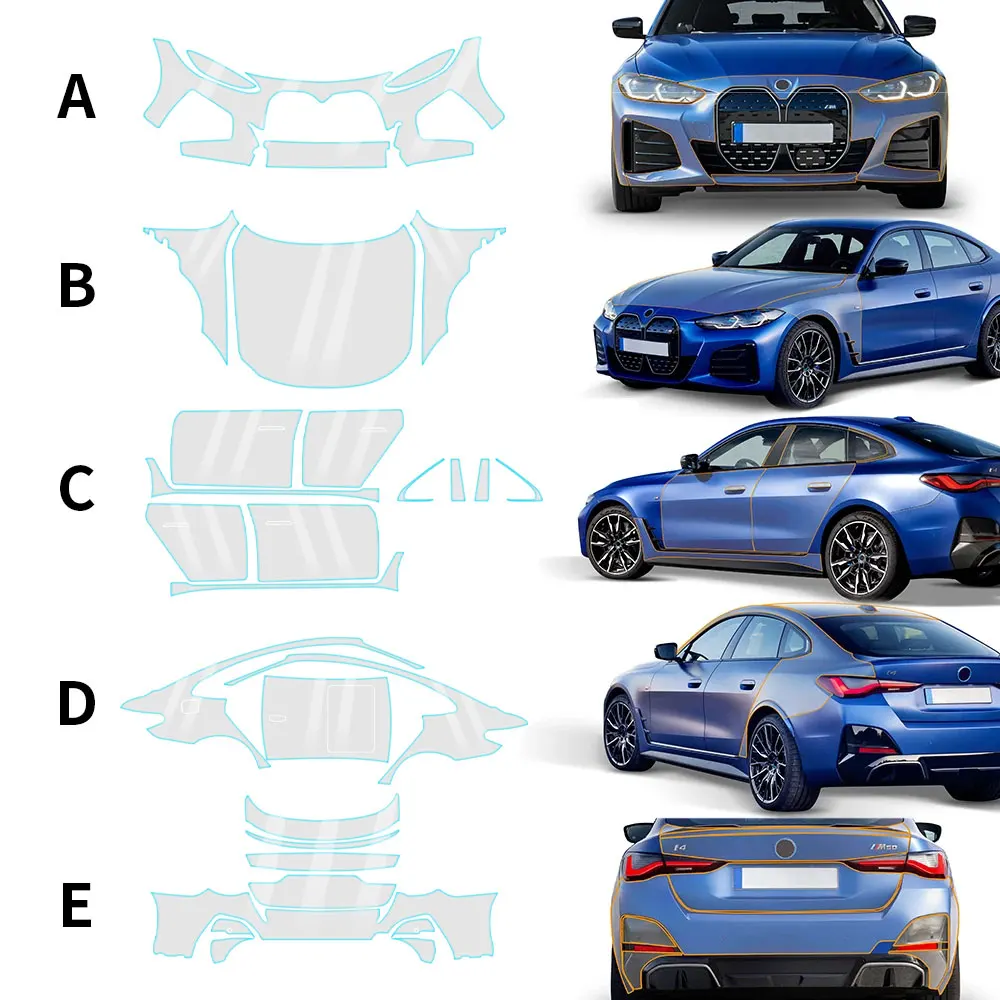 TPU For BMW I4 G26 2022-2023 Paint Protection Film Pre-cut PPF Car Body Anti-Scratch Clear Resistant Invisible Car Wrap Film