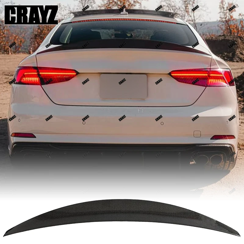 

Для AUDI A5 S5 RS5 B9 4-дверное крыло багажника 2017-2023 HK стиль FRP/глянцевый черный/задний спойлер из углеродного волокна