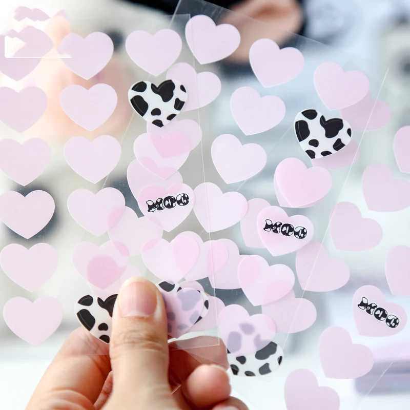 Mr. Paper 4 Styles 93pcs/bag Cute Cow Pattern Sticker Memo Pad Fresh Girl Heart Wallet Decoration Writeable Memo Pad