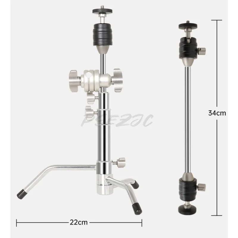 C-shaped Stainless Steel Mini Desktop Live Streaming Tripod Cantilever Camera Small Portable Outdoor Stand