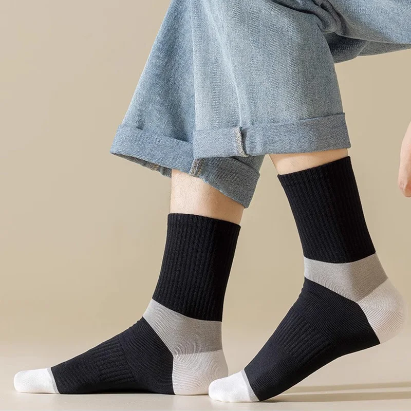 6 Paar atmungsaktive Baumwollsocken für Herren, Sportsocken, Herbst-Winter-Socken, schweißabsorbierend, geruchshemmend, Business-Socken, hohe Qualität – Detail 9