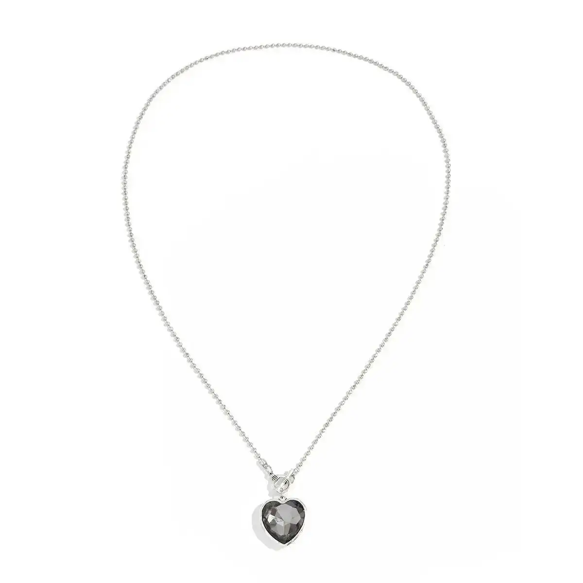 Gargantilla gótica de cristal negro con colgante de corazón de amor para mujer, nueva tendencia 2026, cadena larga Simple para suéter, joyería nupcial