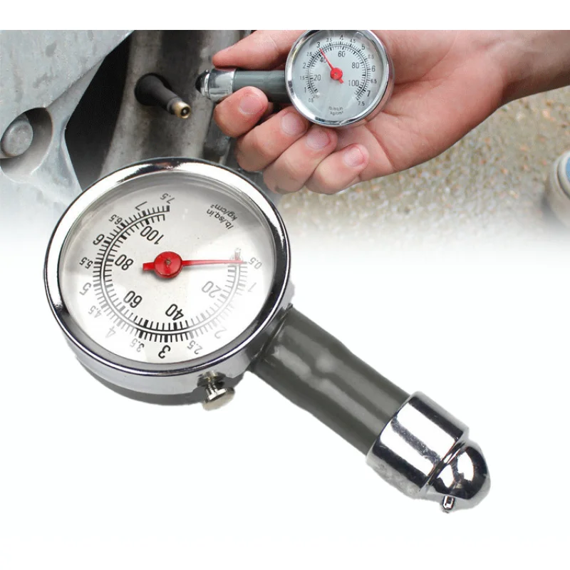 Mechanical high-precision car tire pressure gauge, mini and portable, with digital deflation