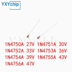 100PCS 1W Zener Diode 1N4750A 27V 1N4751A 30V 1N4752A 33V 1N4753A 36V 1N4754A 39V 1N4755A 43V 1N4756A 47V DO-41