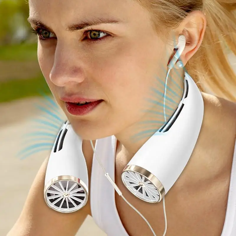 Ventilador de cuello portátil, ventilador de bolsillo ajustable con estilo USB, dispositivo de refrigeración Personal multifuncional, accesorio de playa para deportes al aire libre