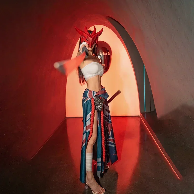 يون تأثيري حلي شعر مستعار وقناع أنيمي LOL موحدة ملحق هالوين عيد الميلاد كرنفال مجموعة كاملة #4