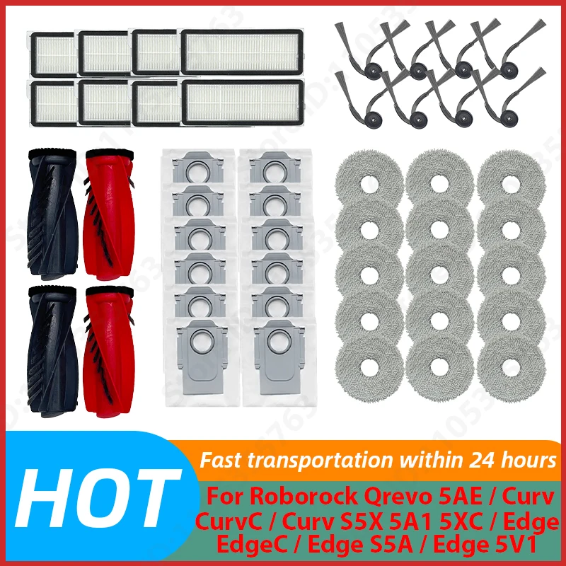 

For Roborock Qrevo 5AE / Curv / CurvC / Curv S5X 5A1 5XC / Edge / EdgeC / Edge S5A / Edge 5V1 Parts Brush Filter Mop Bag