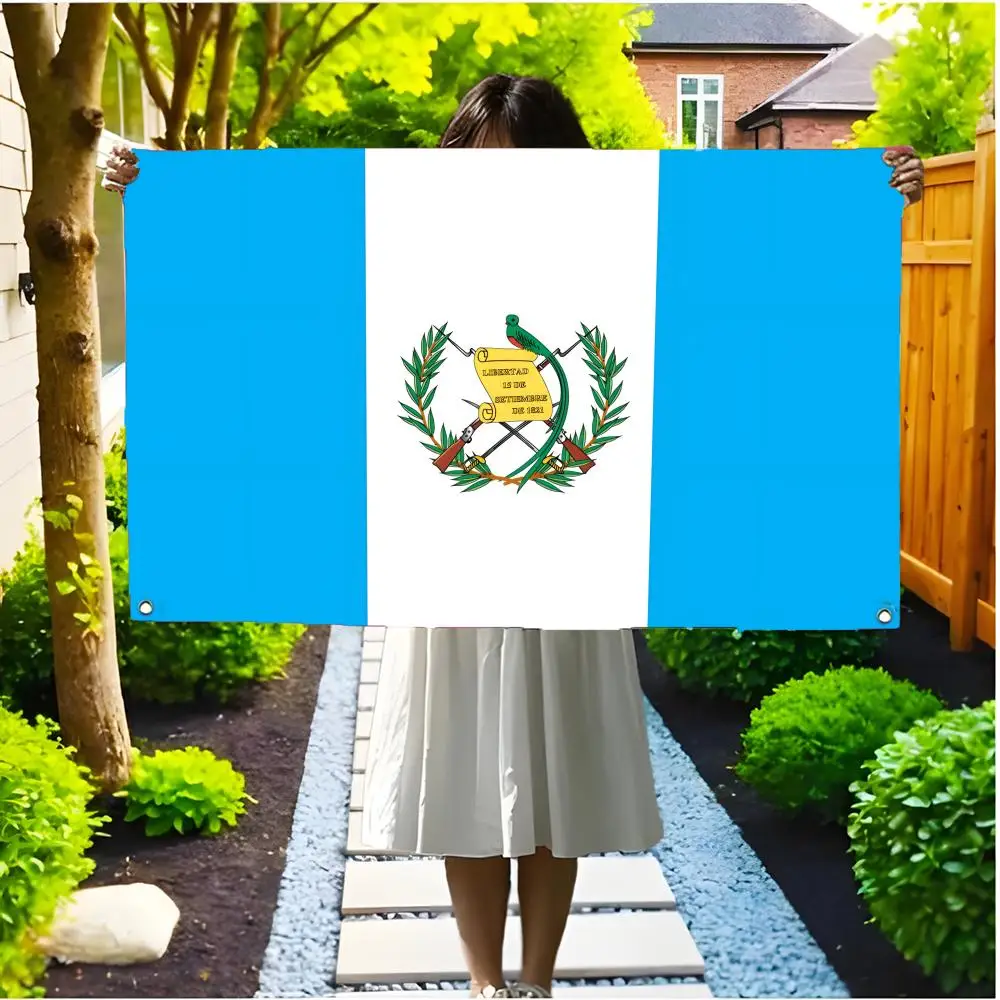 Volcanic Verdant Guatemala Flags Borderless four-ring ornament indoor outdoor decoration effortless to hang