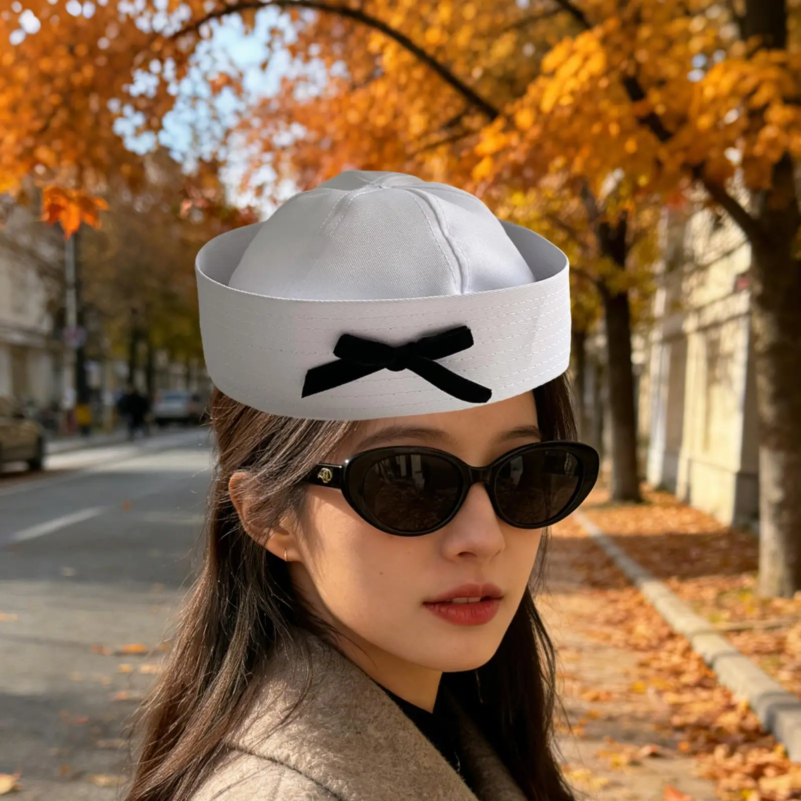 Navy Captain Sailor Hat for Stage Performance Nautical Party Photo Prop Polyester Headwear Elegant Fashionable Dressing Up