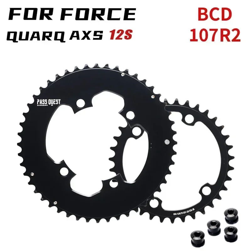 

PASS QUEST 107BCD двойная звездочка, 2 звездочки, для SRAM FORCE Quarq Power Meter AXS 12S дорожный/путевой велосипед 46-33 48-35 50-37 52-39