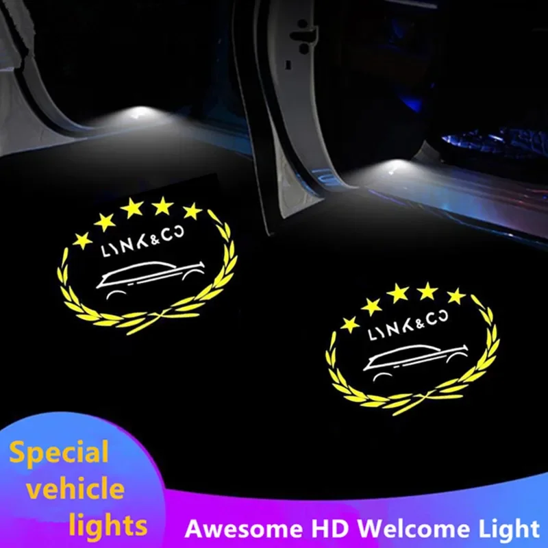 

2pcs LED Car Door Logo Projecteur Light Car Styling Welcome Courtesy Lamp for Lynk&Co 01 02 03 05 09 Car Accessories Decoration