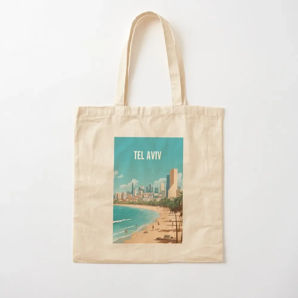 

Tel Aviv Travel Poster Tote Bag shopper bags for women sac pour femme personalized tote bag Handbags Tote Bag