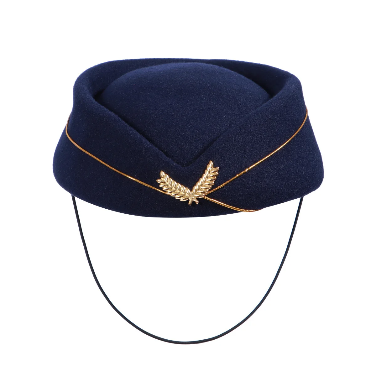 

Women Air Stewardess Hat Woolen Flight Attendant Size M Navy Blue Cosplay Costume Party Stage Hat Air Stewardess Cap