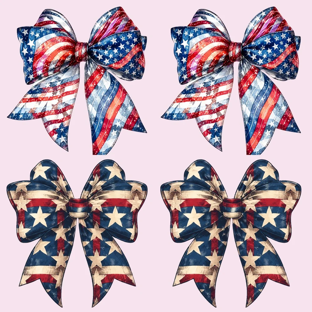 4PCS 9.84in DIY iron on transfers,  Flag Stars Easy to transfer heat, suitable for T-shirts,  washable stickers