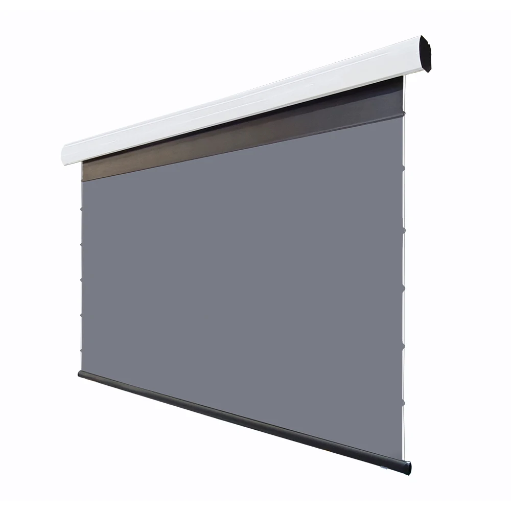 Retractable 100 Inch Motorized Screen Projection Drop Down Alr Automatic Projector Screen For Ultra Short Throw Laser Projector