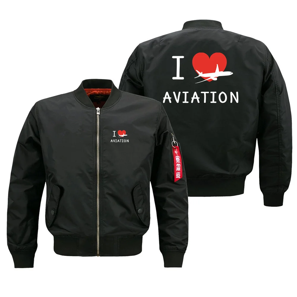 Aviation Pilots I Love Aviation Ma1 Bomber Jacket Coats for Men Outdoor Military Man Baseball Jacket