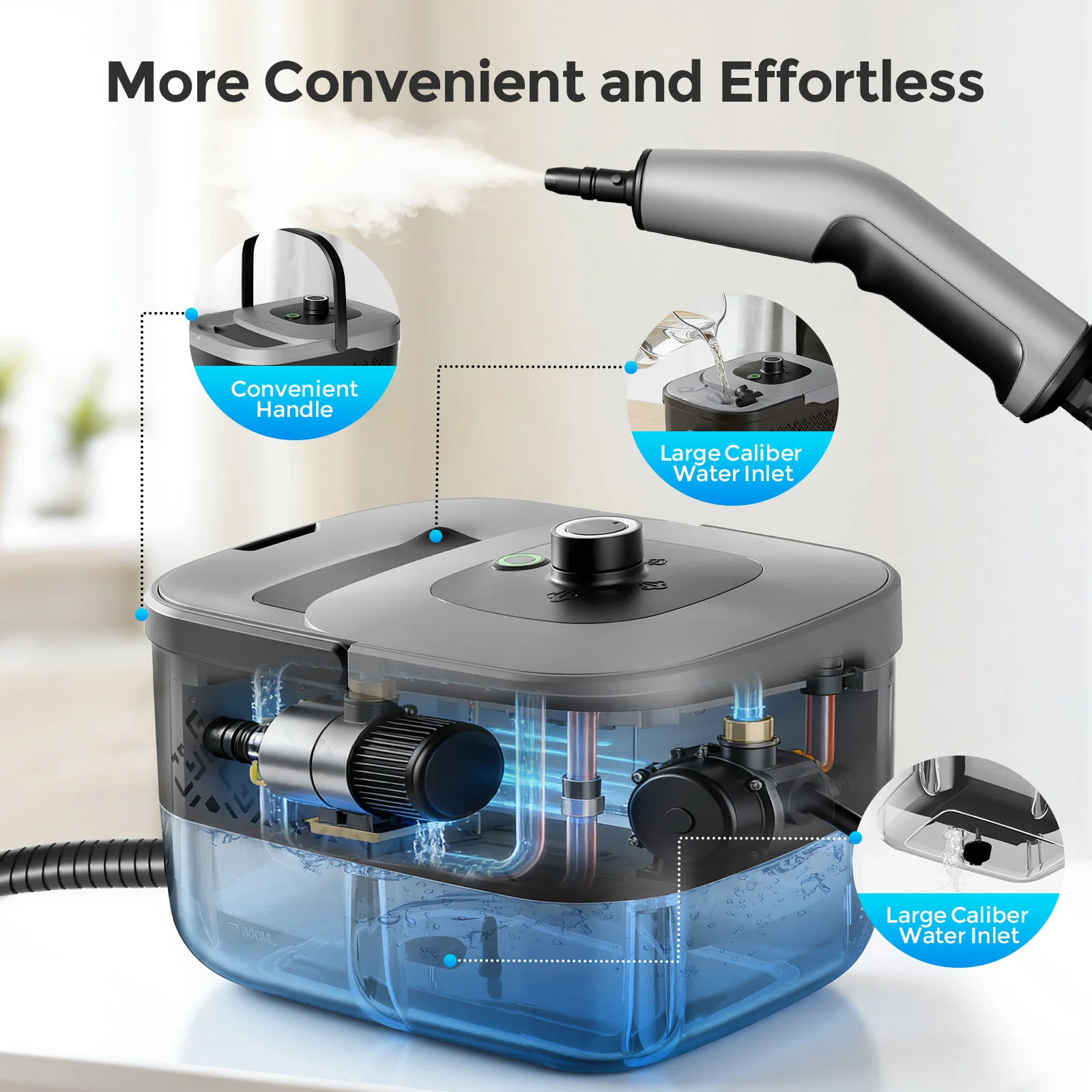 Steam Cleaner High Temperature Portable Handheld Powerful Steam Cleaning Machine Fast Heat-Up with Multiple Tools for Kitchen Bathroom Windows Floor