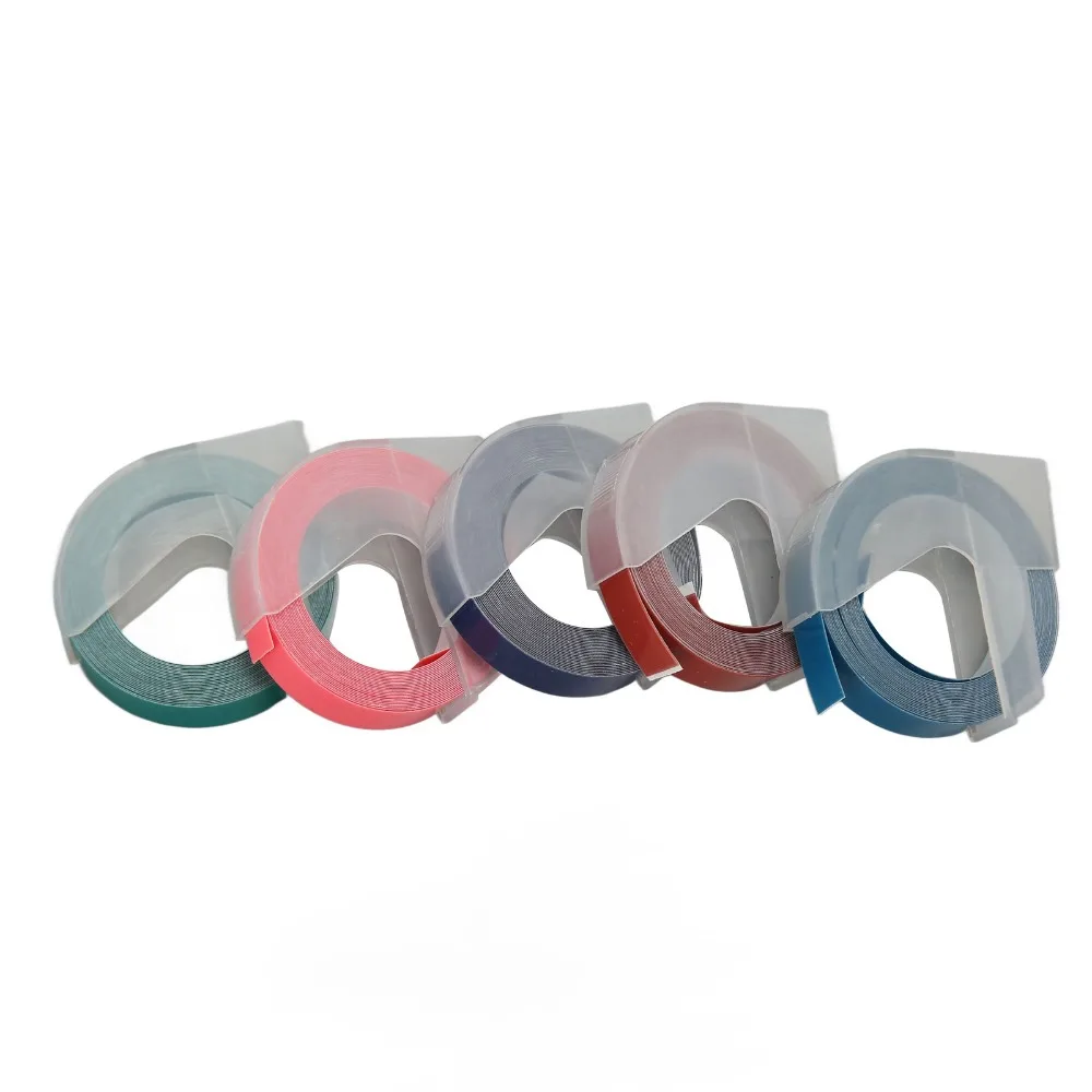 5Pcs 9mm Width 3D Embossing Label Tapes 9.8ft Length Wide Application Embossing Label Tapes for DYMO12813、12814、 5500A 5500B