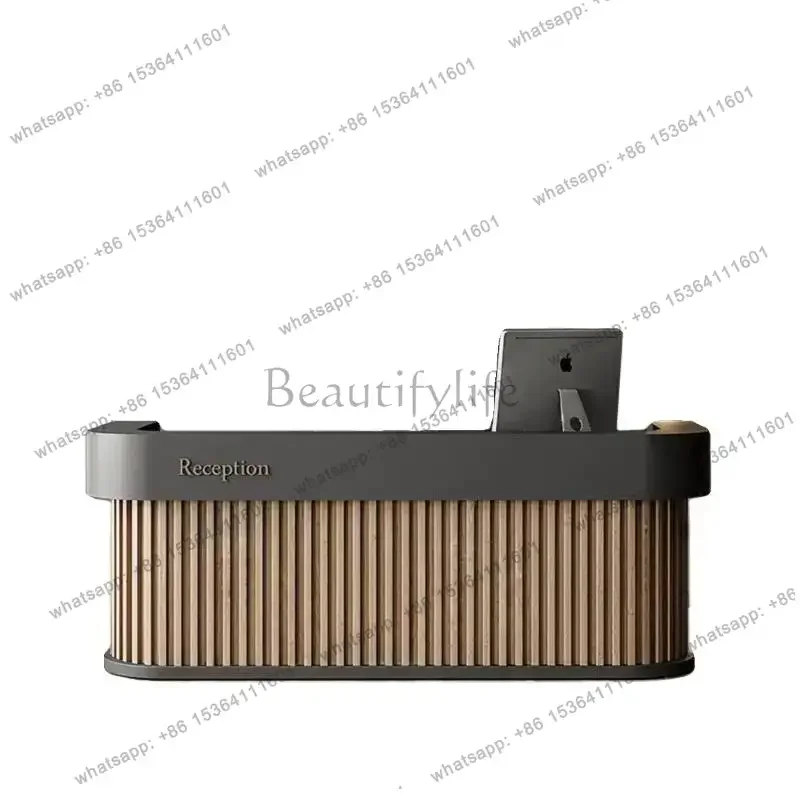 Factory Direct Sales Storage Design Reception Desks Luxury Small Wood Long Classic Reception Desk Modern Beauty Bancone Per Nego