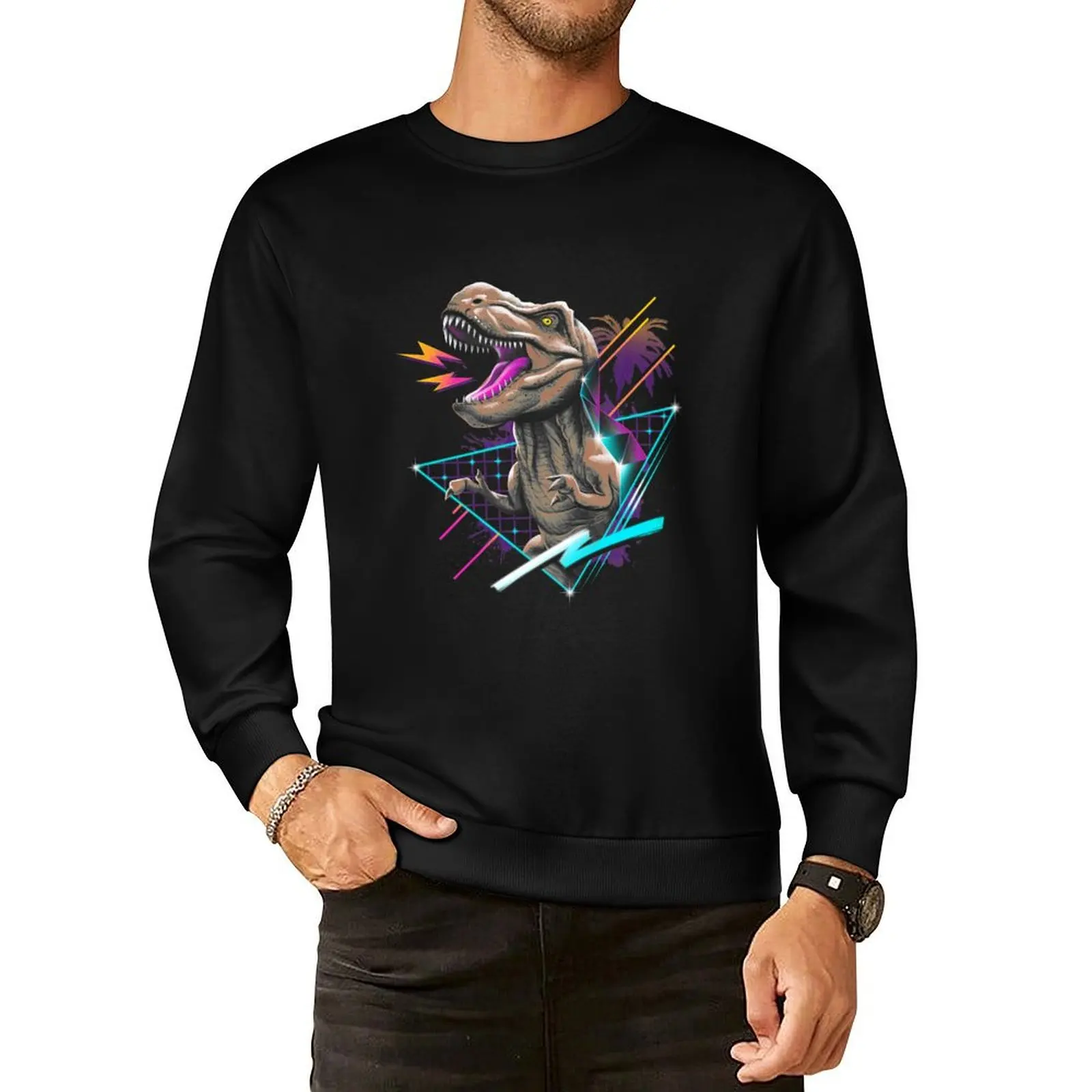 

Rad T-Rex Pullover Hoodie streetwear men korean clothes new in hoodies & sweatshirts