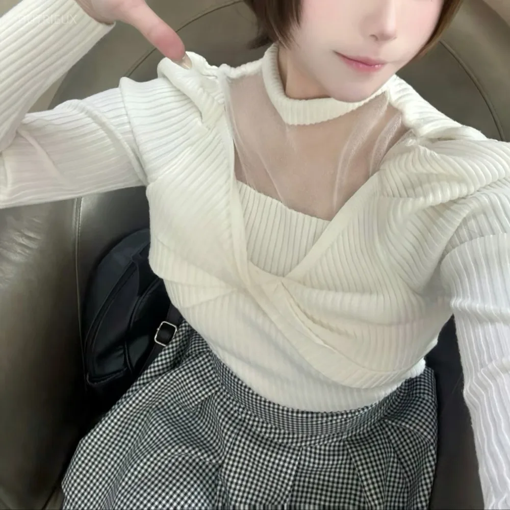 Kink Knit Ropa Mujer Japanese Long Sleeve Woman 2026 Autumn Winter clothes High Collar Pulls Femmes Elegant Sweater Pull