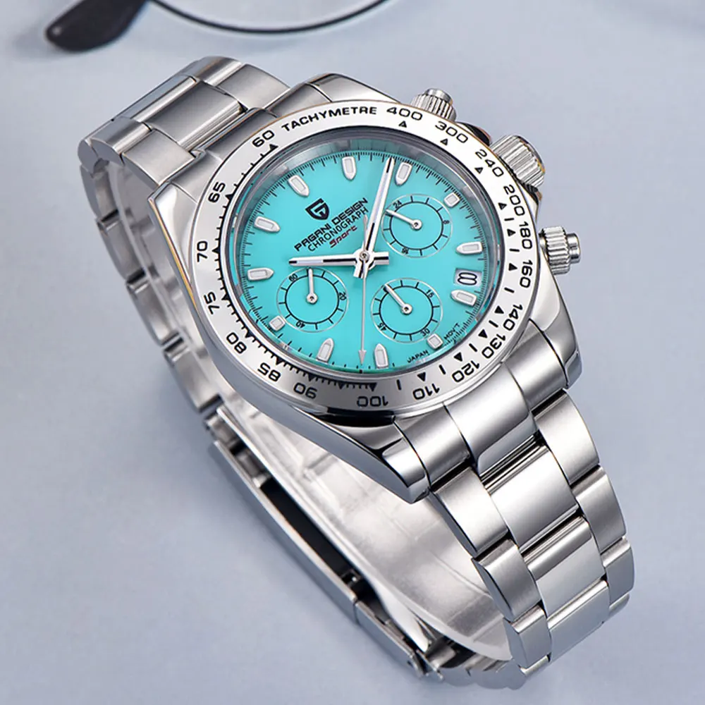 PAGANI DESIGN 40MM Luxury Men Watch Top Brand Man Sports Quartz Wristwatch Sapphire Glass Automatic Date Speed Chronograph Gift