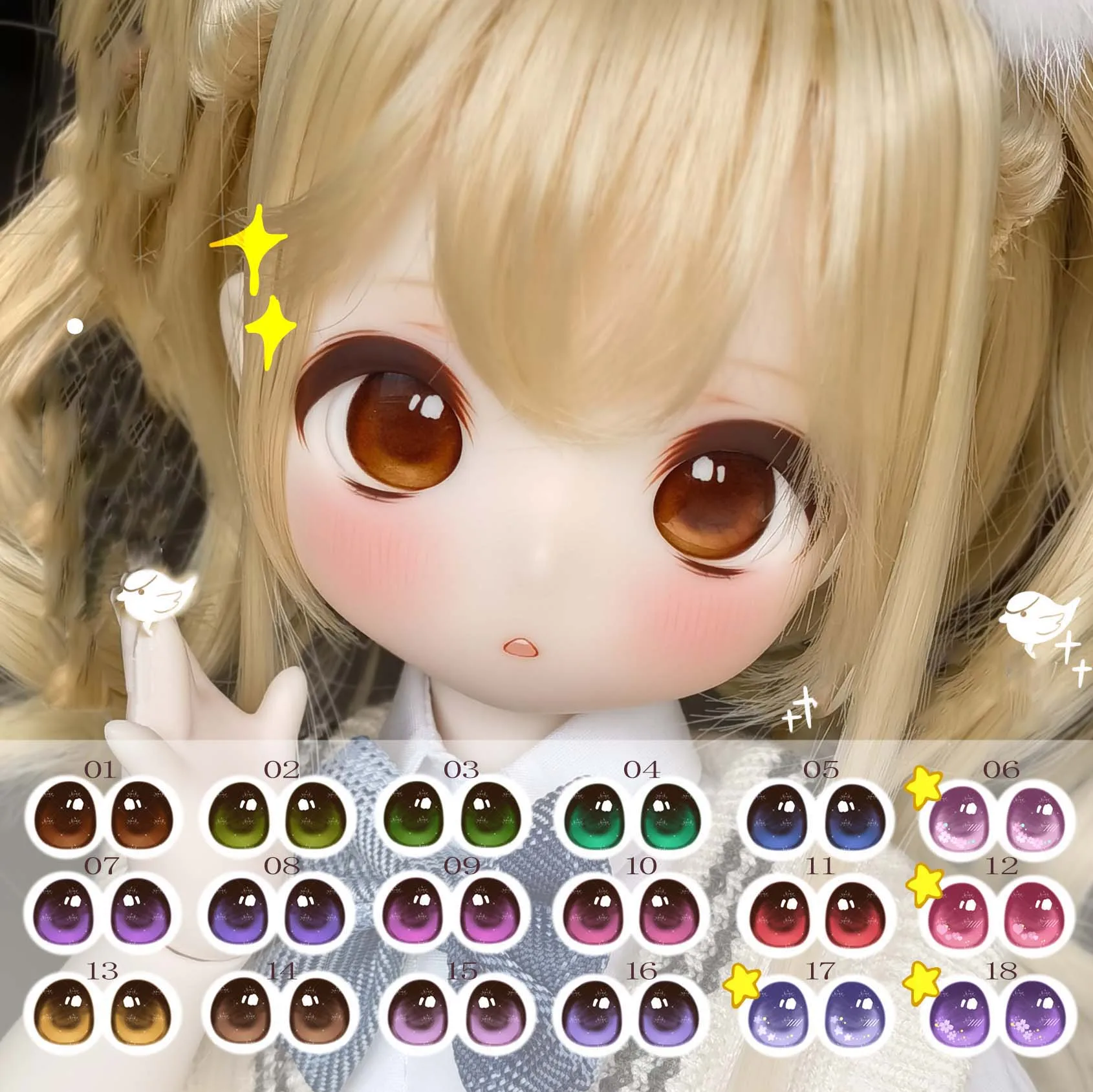 BJD eyes doll Metallic effect eyes 10mm-24mm doll acrylic eyes for 1/8 1/6 1/4 1/3 BJD SD doll accessories 10mm-24mm doll eyes