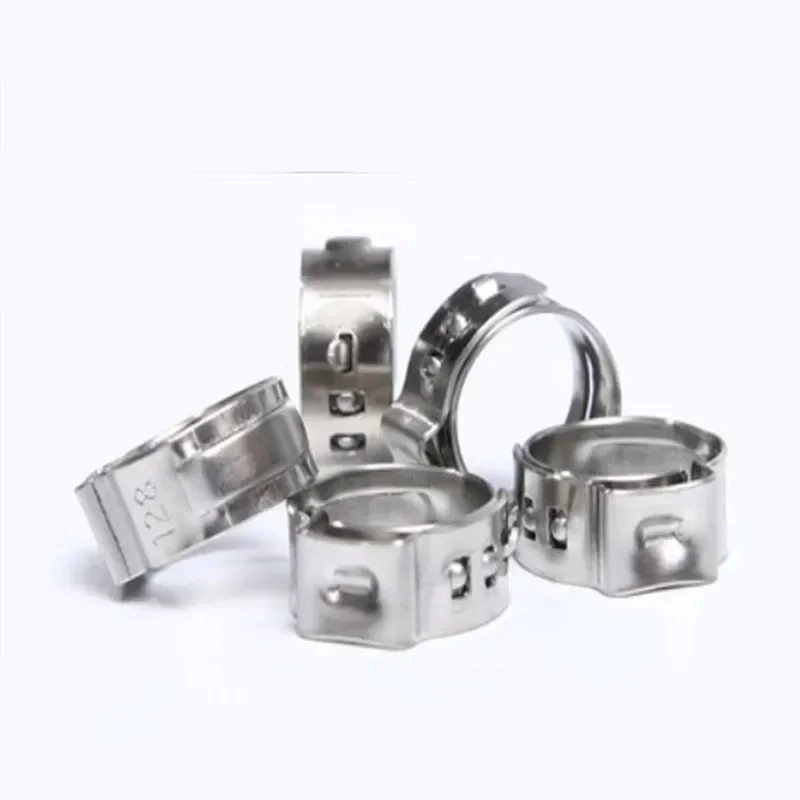 5pcs-20pcs/lot Hose Clamps Single Ear Stepless 5.8-60mm 304 Stainless Steel Hose Clamps Cinch Clamp Rings image 2