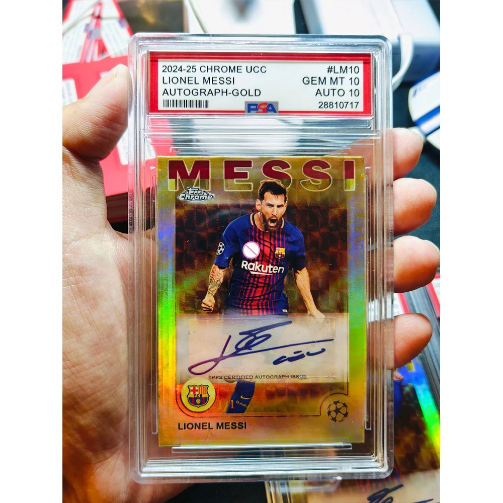 PANINI DIY soccer Messi Yamal Barcelona Laser Ratings Star Kabricks Holiday Gifts Boys homemade collection signature Ornaments