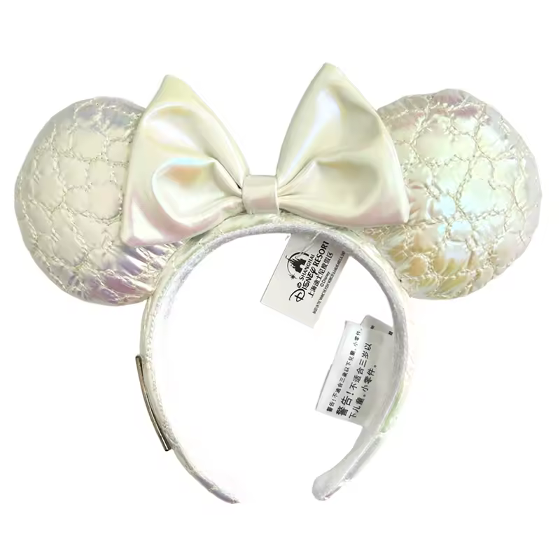 2026 Mickey Mouse Ears Headband 2025 Cinderella Rapunzel Princess Bow Minnie Ear Headwear for Adult Kids Holiday Hairband - Image 20