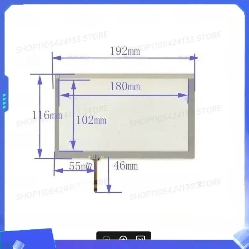 F803 8 Inch Resistive Touch Screen Panel Digitizer 192x116mm Replacement Part for Industrial Control Display Monitor