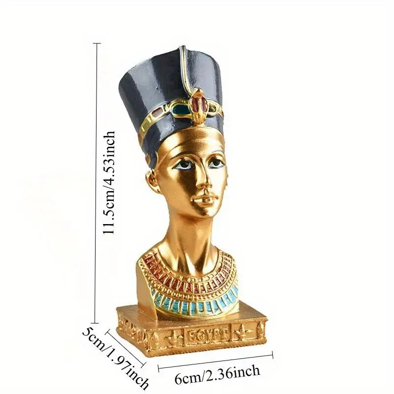 1 Stück Glamouröse Altägyptische Pharao-Königin Skulptur Harz-Figur Statue Miniatur Heim- und Bürodekoration – Detail 2