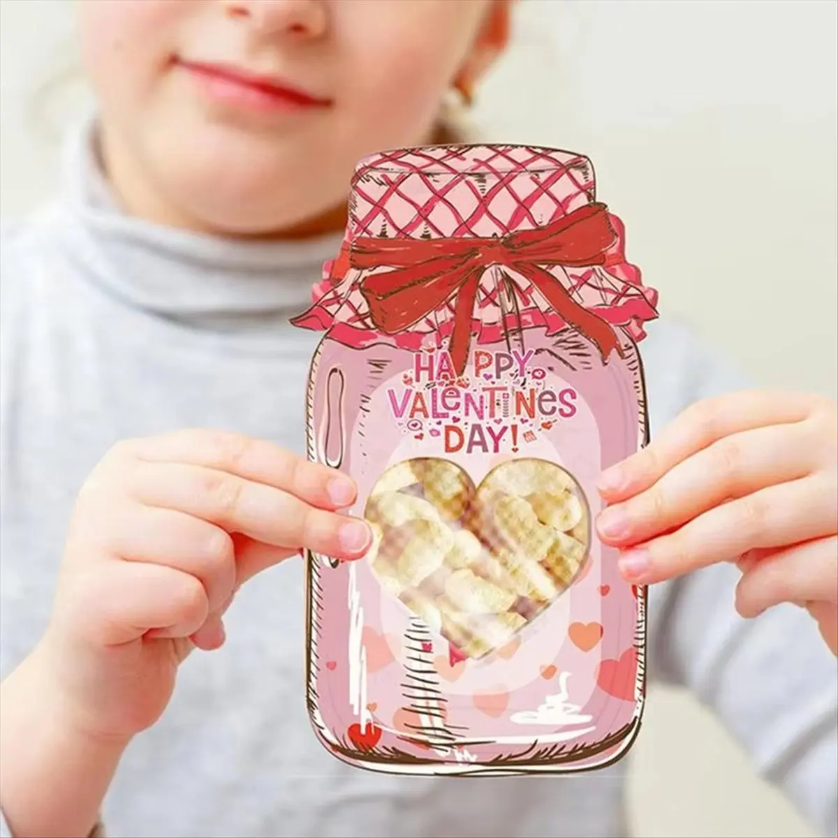 2026 NEW Valentines Day Candy Cards Exchange Cards Candy Jar Cards Bulk Exquisite Candy Jar Couples Greeting Cards for Rewards
