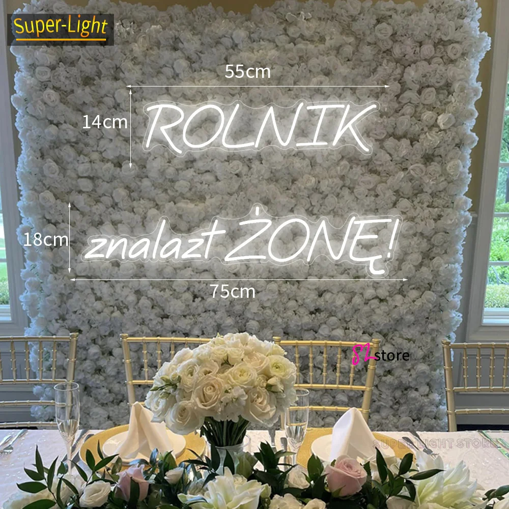 Big 75cm Custom Neon Light LED Neon Sign The farmer found his wife Sign for Wedding Birthday Room Home Decoration