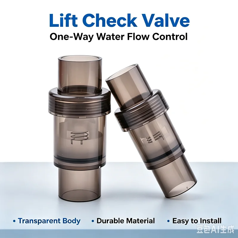20/25/32mm Transparent Lift Check Valve One‑Way Water Flow Valve Aquarium Fish Tank Water Pump Pipe Fitting Detachable Check Val