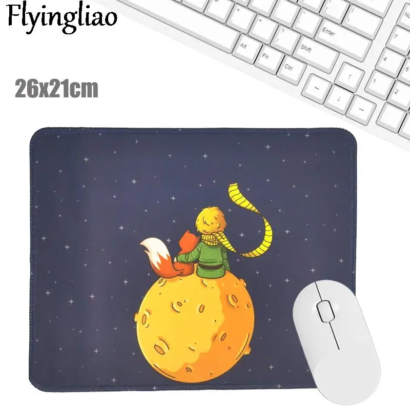 Moon Fox Little prince Creative Office Keyboard Pad Kawaii Laptop Mouse Mat Anti Slip Desk Mats Custom Desk Pad