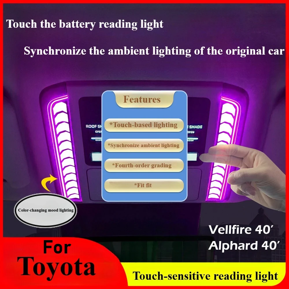 Good Quality New For Toyota 40 Series Vellfire Alphard 2023 Touch Reading Lights Ambient Lights And Overhead Light Modifications