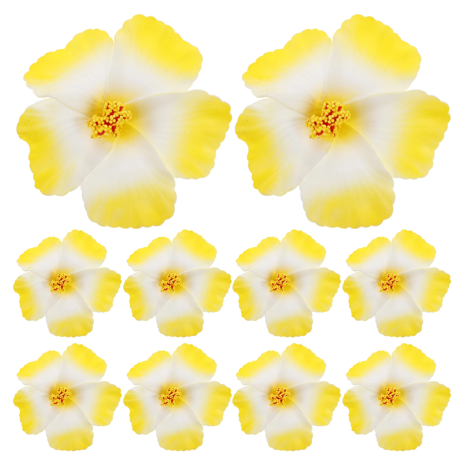 

10pcs Artificial Tropical Flowers Decorative Hair Clips Beach Wedding Party Supplies EventDecoration Fake Hawaiian Flowers