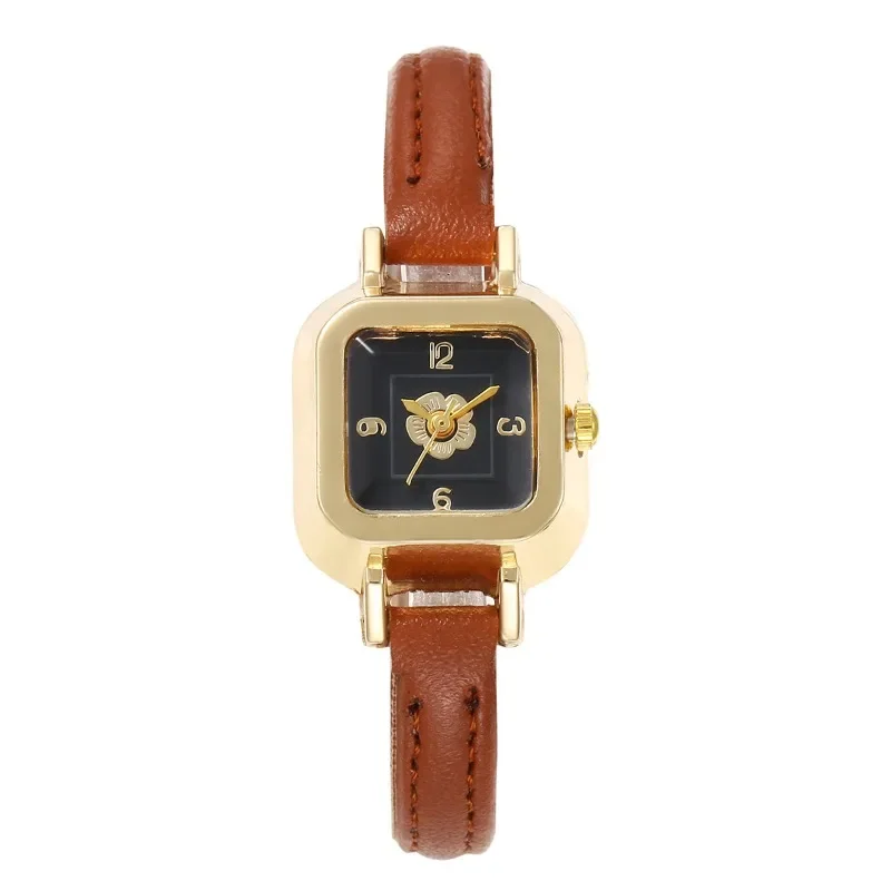 Luxury Brand Watches for Women Leather Strap Women Wristwatch Quartz Clock Gift Fashion Black Rectangular Watches Reloj Mujer