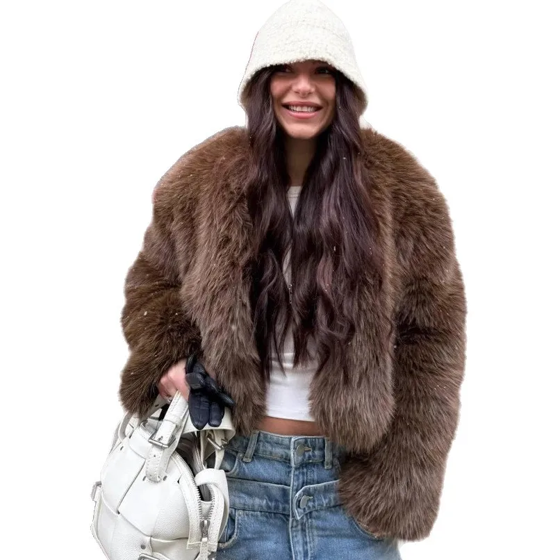 

Cross-border autumn and winter fur jacket short Tokas fur women's leisure European and American street fox fur jacket