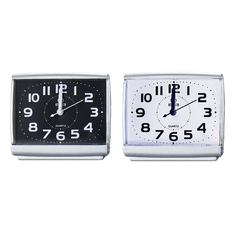 ABSF Bedroom Desktop Bed Wake Up Clocks Bedroom Beside Student Plastic Silent Sweeping Small Table Clock Alarm Clock