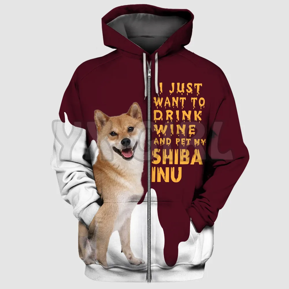 I Just Want To Drink Shiba Inu  3D Printed Hoodies Men For Women Unisex Pullovers Zipper Hoodie Casual Street Tracksuit