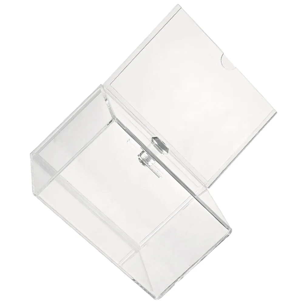 Clear Acrylic Ballot Box Multi-Functional Transparent Suggestion Solicitation Voting Holder Lock Organizer Donation Box