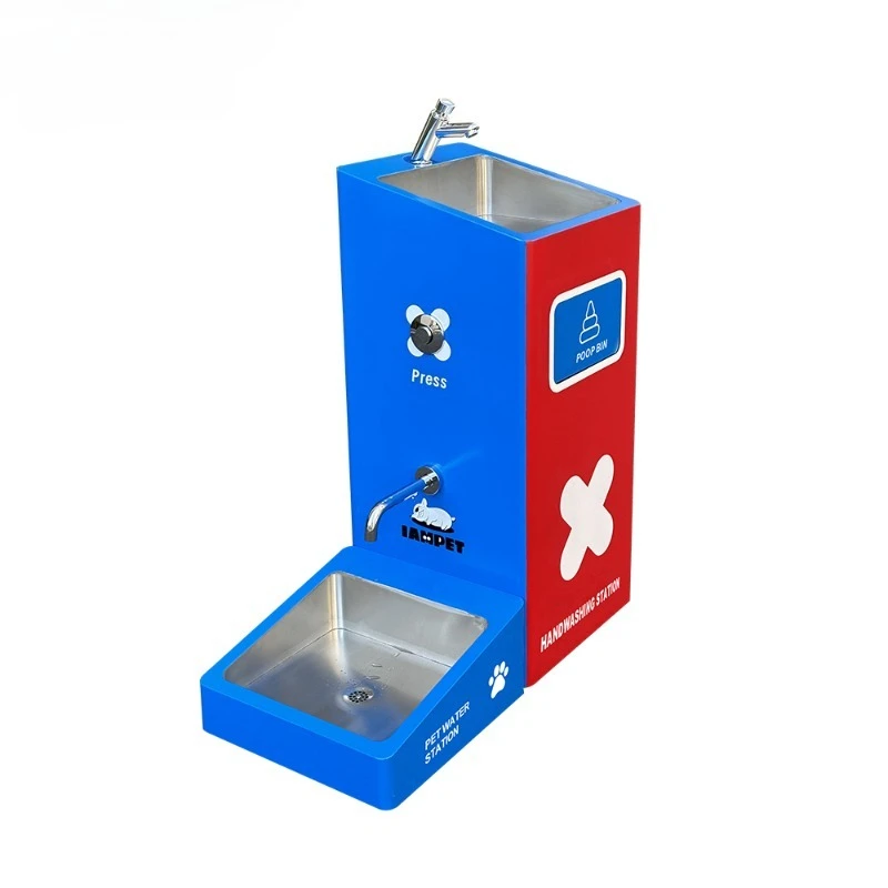 Outdoor stainless steel pet water dispenser for public parks, freestanding sink customization