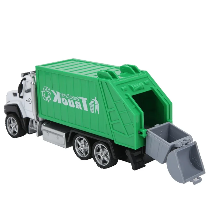 1:42 modèle de voiture américaine, camion à ordures d'assainissement, véhicule à tirer en alliage, jouet, cadeau pour enfant # 1
