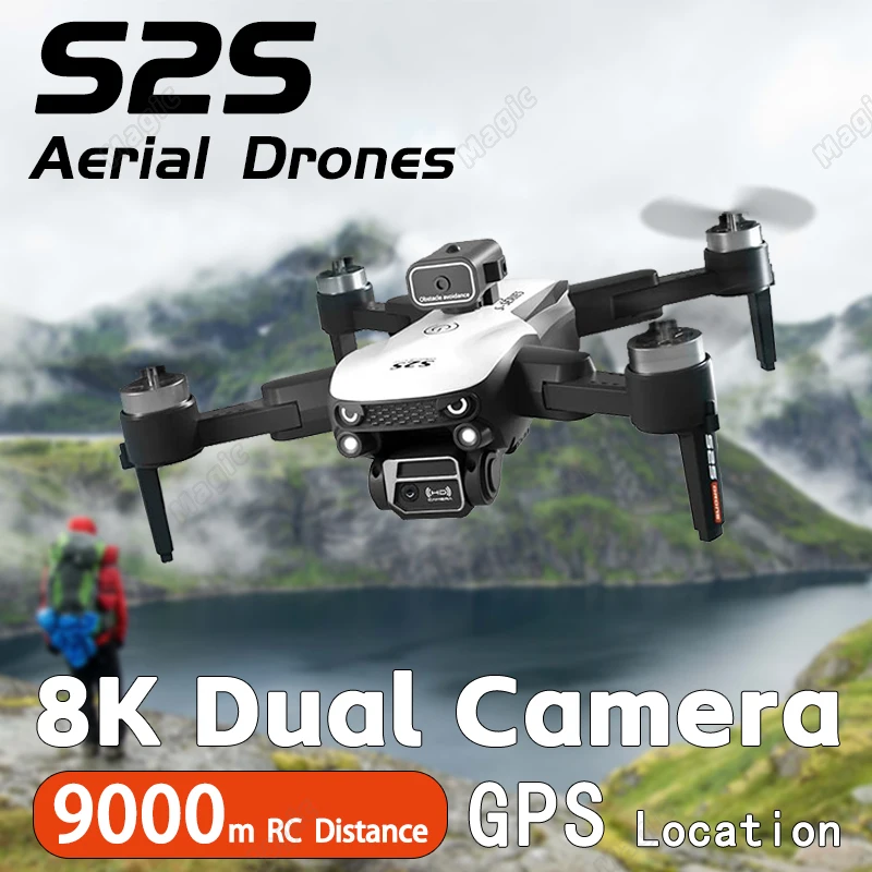 New S2S Mini Drone Profesional 8K HD Camera 360 Obstacle Avoidance Brushless Foldable Quadcopter Optical Flow RC Helicopter Toys 