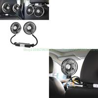 652F Car Fan, USB Car Cooling Fan with 360° Rotatable Double Head 3 Speed Regulation Rear Air Fan for Truck