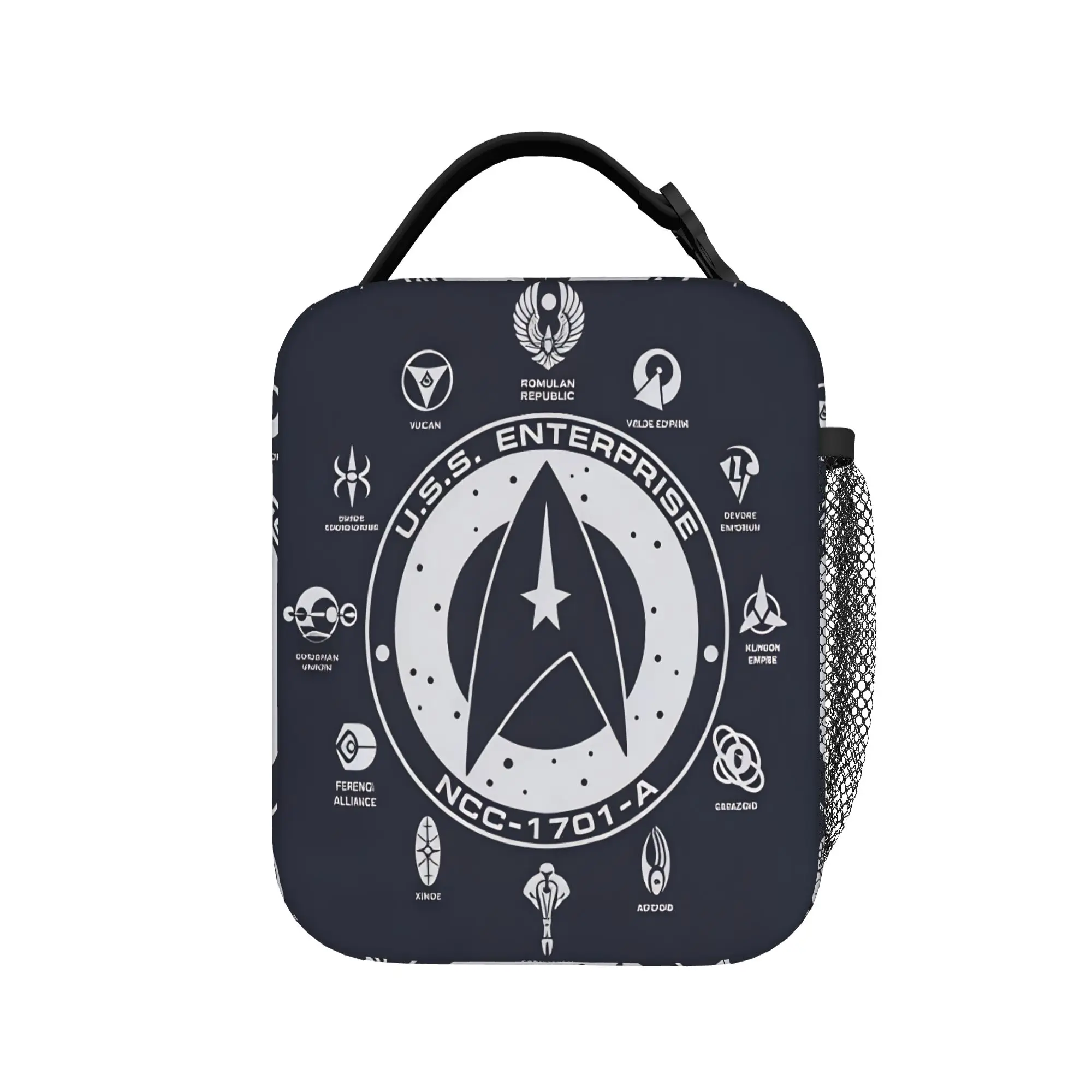 S-Star T-Trek Ship Movie  Lunch Bag For Women  Design Lunch Box School Cooler Bag Portable Insulated Oxford Tote Food Bags