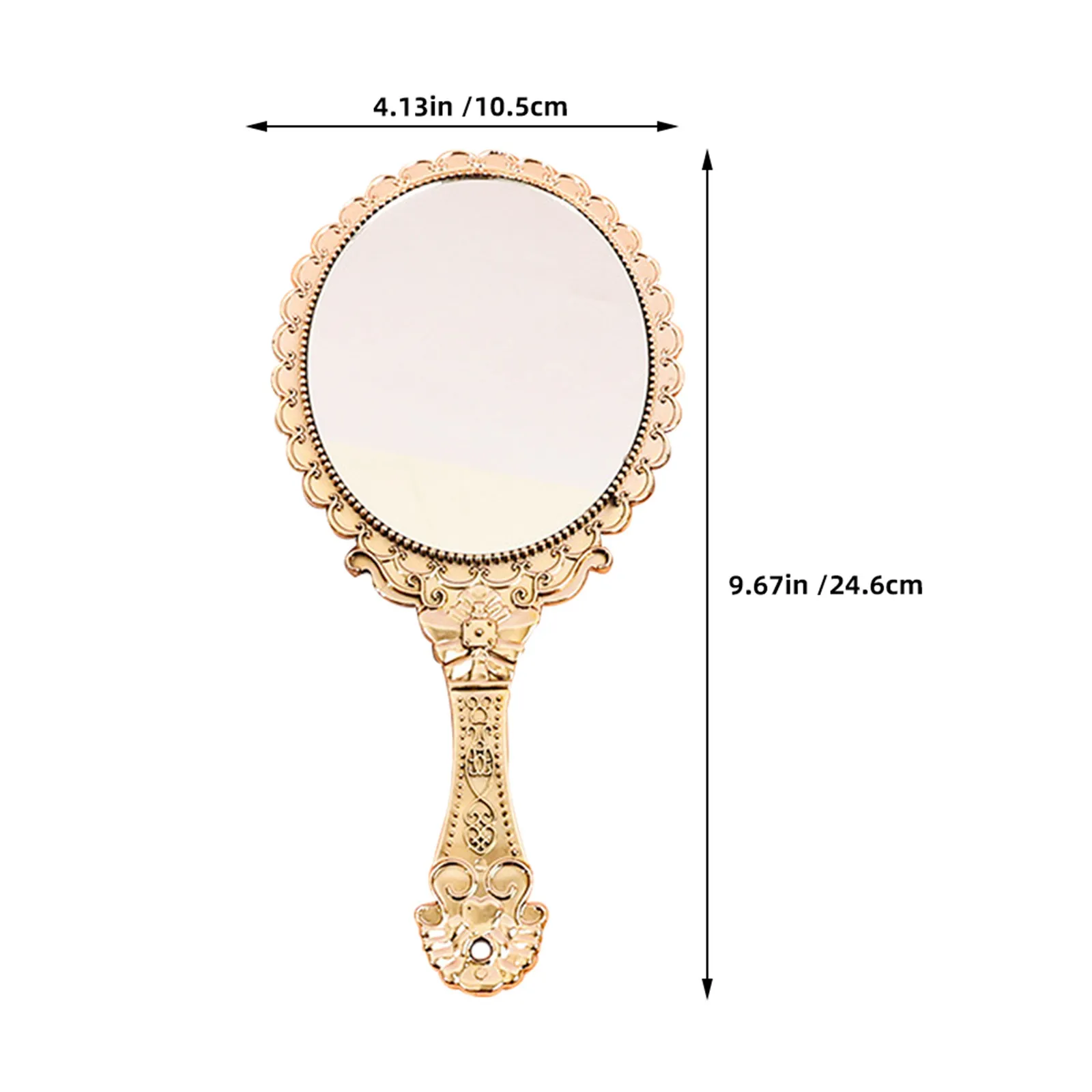 Vintage Handheld Makeup Mirror Baroque Design Compact Travel Size Hd Reflective Surface for Hair Cutting Self Makeup Touch Ups
