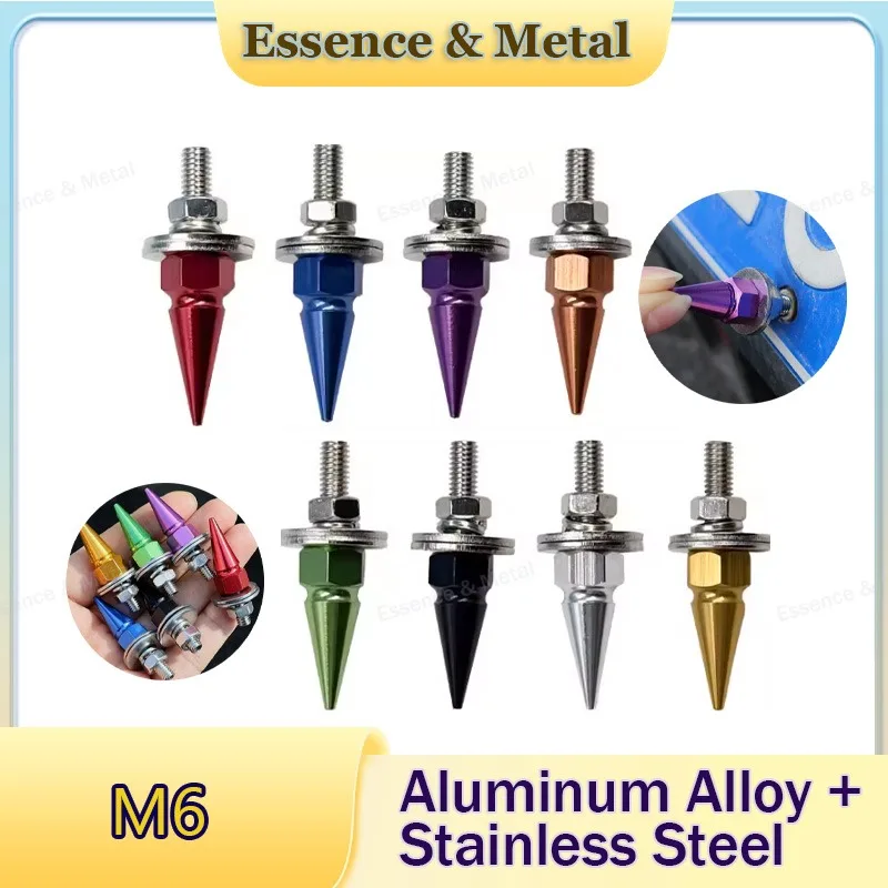 Pointed License Plate Screws M6 Universal Mounting Bolts for Cars and Motorcycles Aluminum Alloy Stainless Steel Fastener Screws